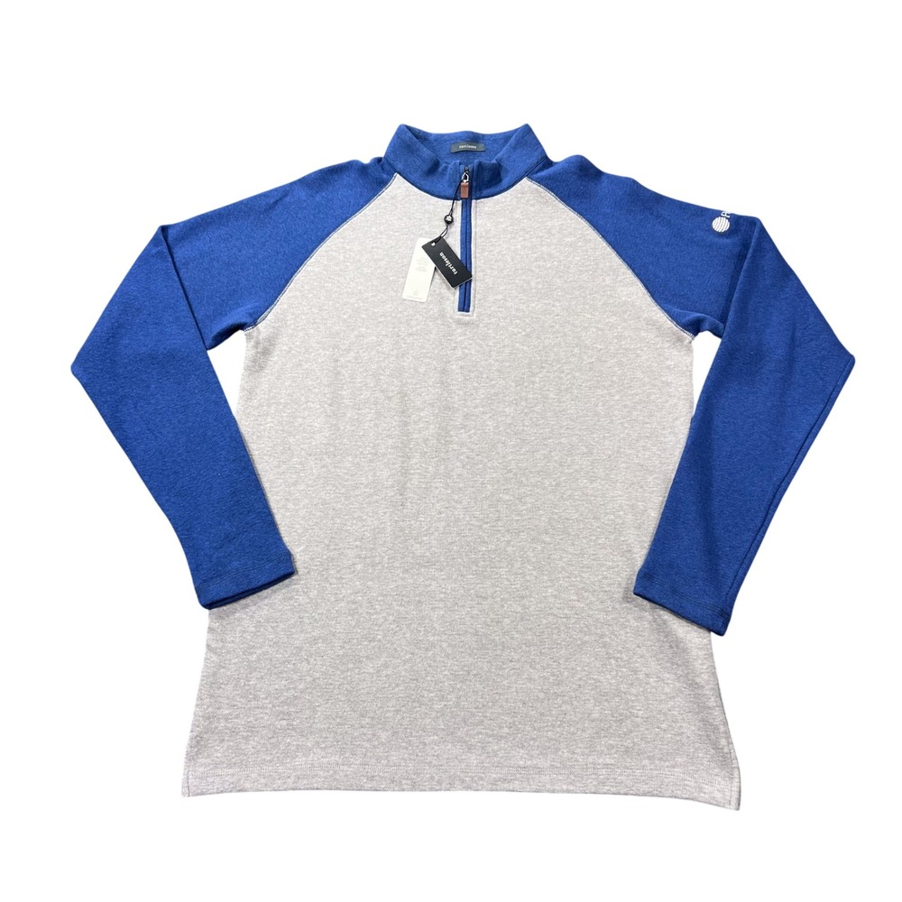 NWT Turtleson Men's Large Performance 1/4 Zip Pullover (Perry Golf Logo) Blue
